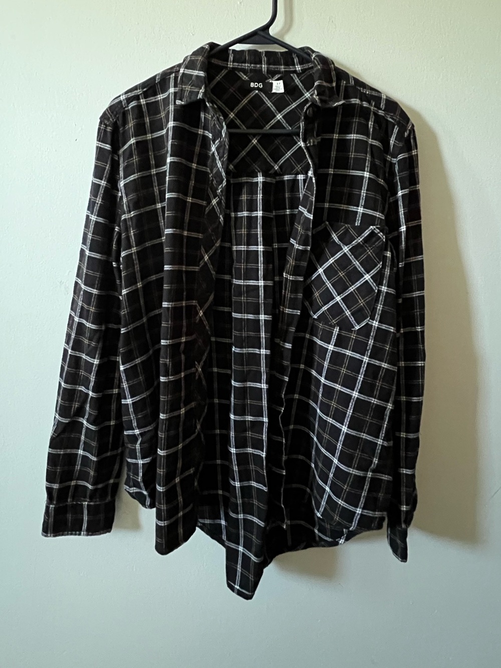 Urban Outfitters BDG Black and White Plaid Shirt with Chest Pocket